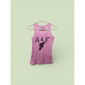 Real Vintage Abercrombie Tank Top Womens Small Pink Y2K Streetwear Logo Ribbed